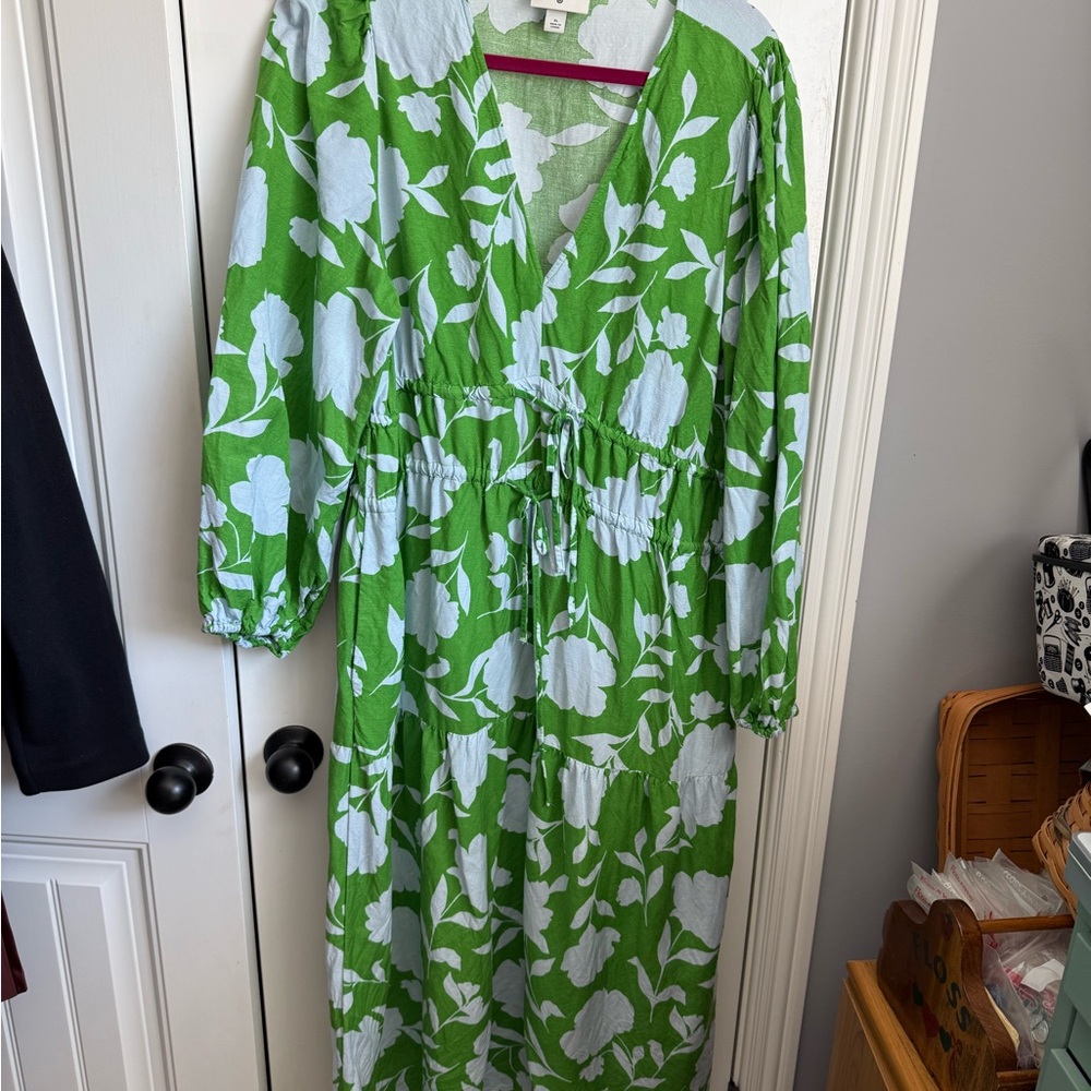 Kate Spade for Target Green Floral V-Neck Maxi Dress